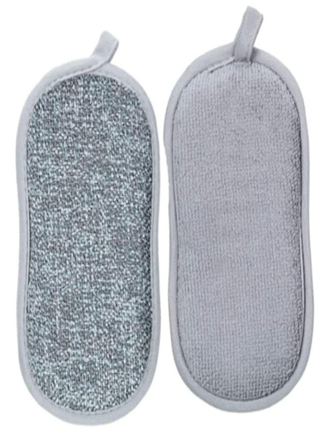 VAJIN Multipurpose Scrub Sponges Reusable Non-Scratch Rough Scrubbers for Pots and Pans Soft Microfiber Scrub Side for Washing Dishes Suitable Scrub Sponges for Home & Kitchen (Pack of 2) - Image 2