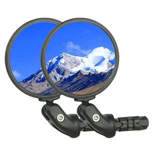 BriskMore Black Convex Rearview Mirrors, 2PCS Adjustable Handlebar Bicycle Mirrors for Road, Mountain, Scooter Bikes - Image 1