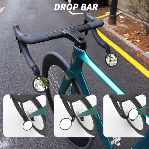 BriskMore Black Convex Rearview Mirrors, 2PCS Adjustable Handlebar Bicycle Mirrors for Road, Mountain, Scooter Bikes - Image 5
