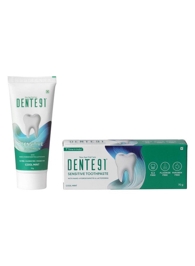 DENTE91 Sensitive Toothpaste, Reduces Hypersensitivity, Strengthens Enamel, Repairs Cavities, Remineralizes Teeth, Sls Free, Fluoride Free, Paraben Free, Pack Of 1, 70Gm  - Image 1