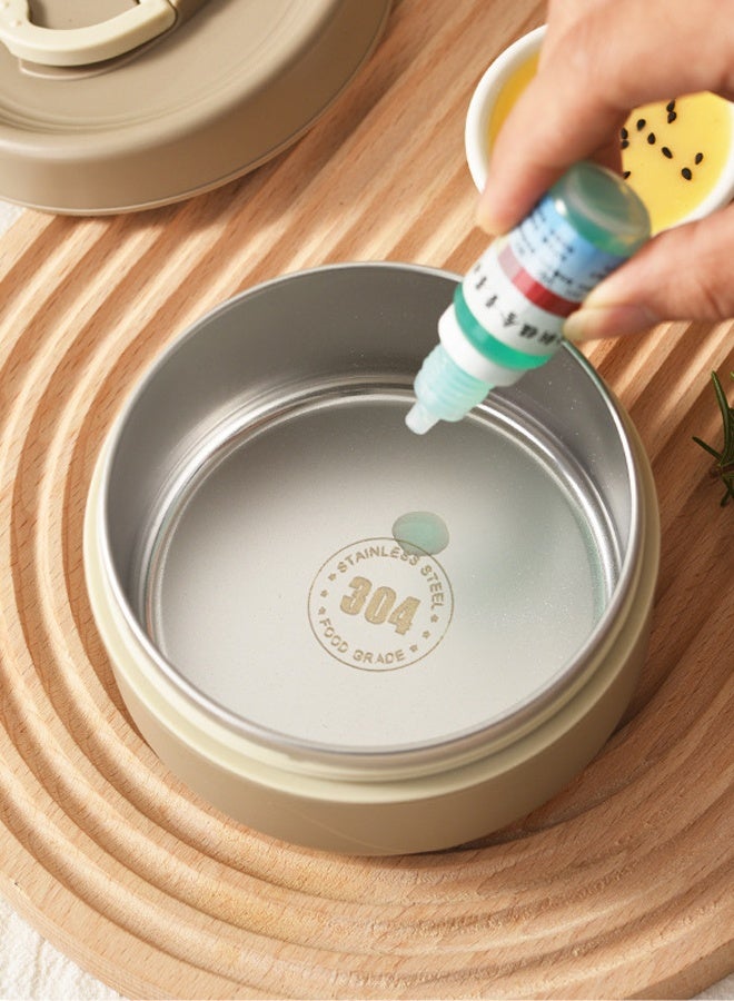 Aijmil صندوق غداء بسعة كبيرة 600 مل، أدوات مائدة، عزل حراري للميكروويف، صندوق غداء محمول آمن للطعام، صندوق تخزين للتمور، مناسب لموظفي المكاتب والطلاب والمسافرين، صندوق تاريخ مفرغ من الهواء - بني*1 - Image 2