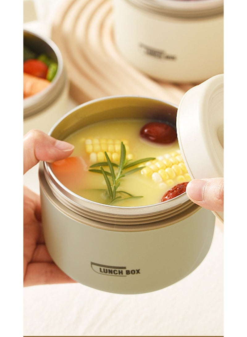 Aijmil صندوق غداء بسعة كبيرة 600 مل، أدوات مائدة، عزل حراري للميكروويف، صندوق غداء محمول آمن للطعام، صندوق تخزين للتمور، مناسب لموظفي المكاتب والطلاب والمسافرين، صندوق تاريخ مفرغ من الهواء - بني*1 - Image 4