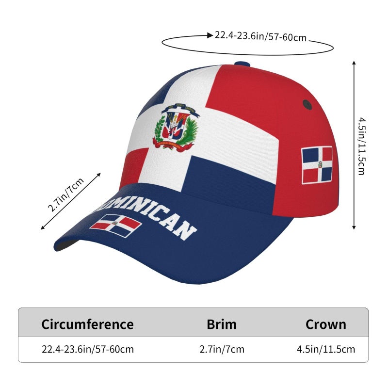 Krirteh Dominican Republic Flag Baseball Cap for Men Women, Fashion Flag of Dominican Republic Hat Adjustable Sun Protection Visor Caps Trucker Hat Patriotic Caps - Image 4
