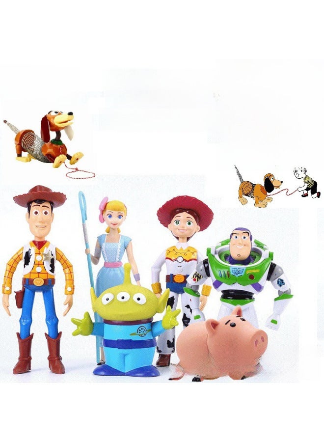 Toy Story 4 Vocal Figure Doll Hand-Made Model Woody Tris Buzz Lightyear 75th Anniversary Spring Dog-Color:Genuine Strawberry Bear Usb Audio Model  - Image 2