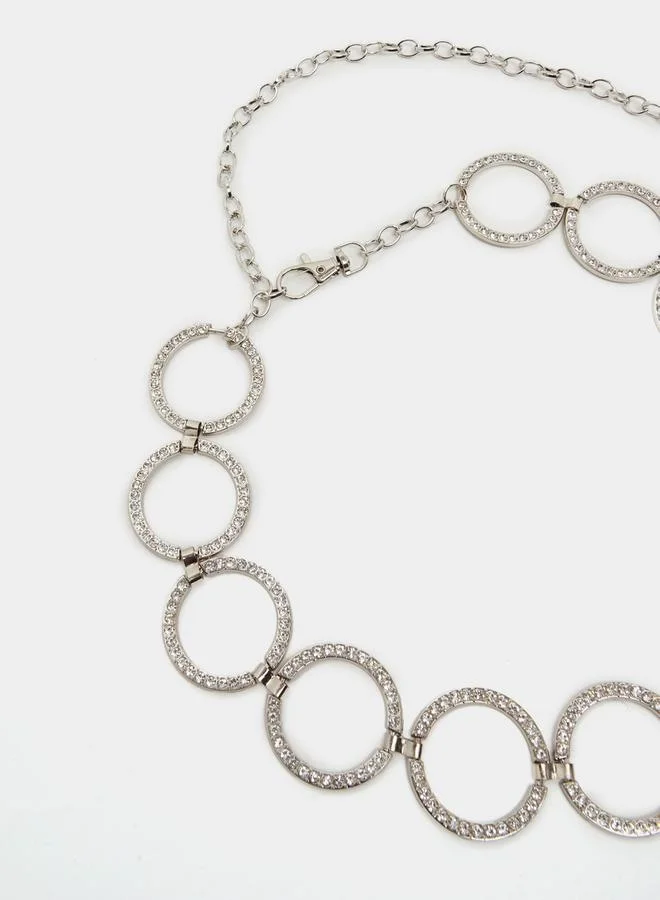 Styli Embellished Multi Circle Chain Belt