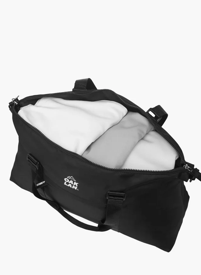 Oaklan by Shoexpress Men Logo Print Duffle Bag with Double Handles and Zip Closure