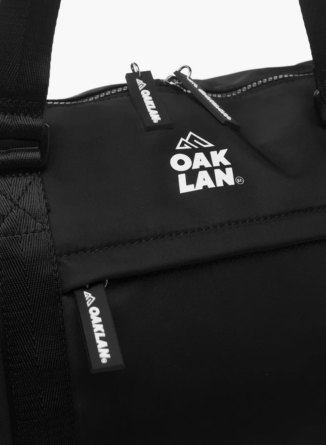 Oaklan by Shoexpress Men Logo Print Duffle Bag with Double Handles and Zip Closure