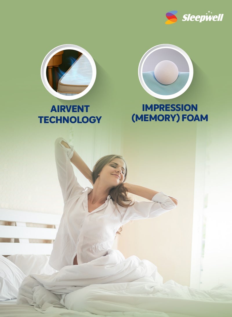 Sleepwell Ortho Pro Profiled Foam | 10 Night Trial | Impressions Memory Foam Mattress With Airvent Cool Gel Technology | Twin Bed Size (200L x 120W x 25H cm) - Image 4