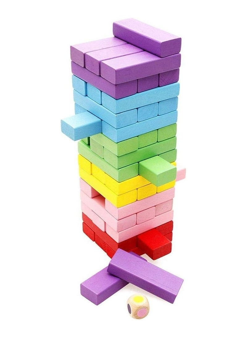 Colorful Wooden Tumbling Tower Blocks Family Game And Children Educational Toy  - Image 1