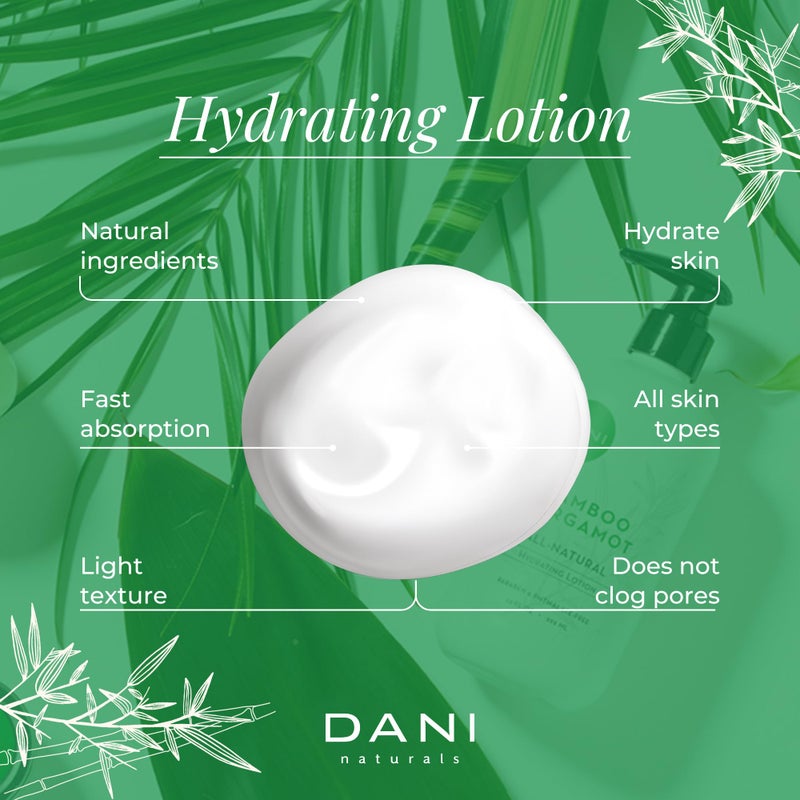 DANI Naturals Hand & Body Lotion - Clean Bamboo Bergamot Scented, Deep Hydration Lotion for Dry Skin, With Shea Butter & Aloe Vera, Natural & Organic Ingredients, Paraben-Free, 12 Oz - Image 4