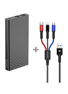 Totulife FAME Series Power Bank 10000mAh+3in1 Cable-Black  - Image 1