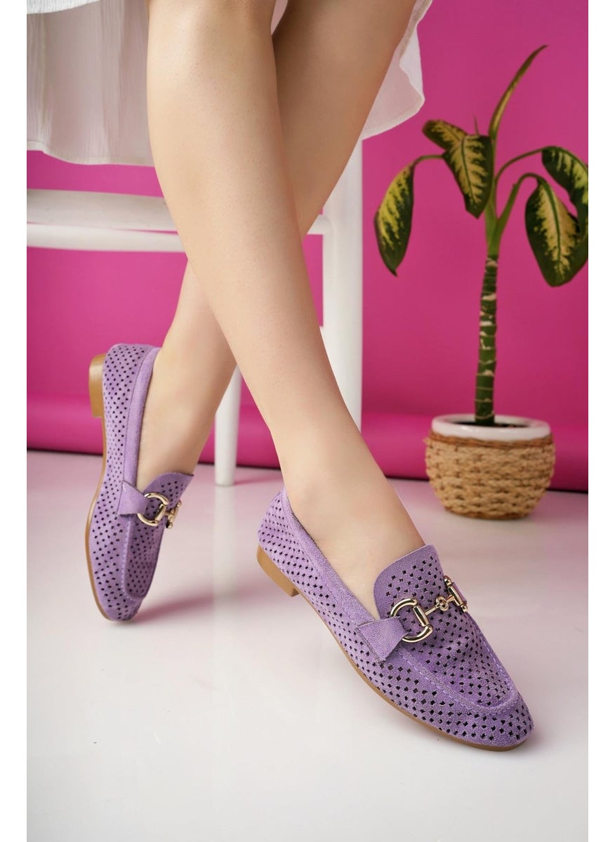 muggo Phuket Laser Breathable Leather Women's Loafer Casual Shoes with Guaranteed Metal Buckle  - Image 4