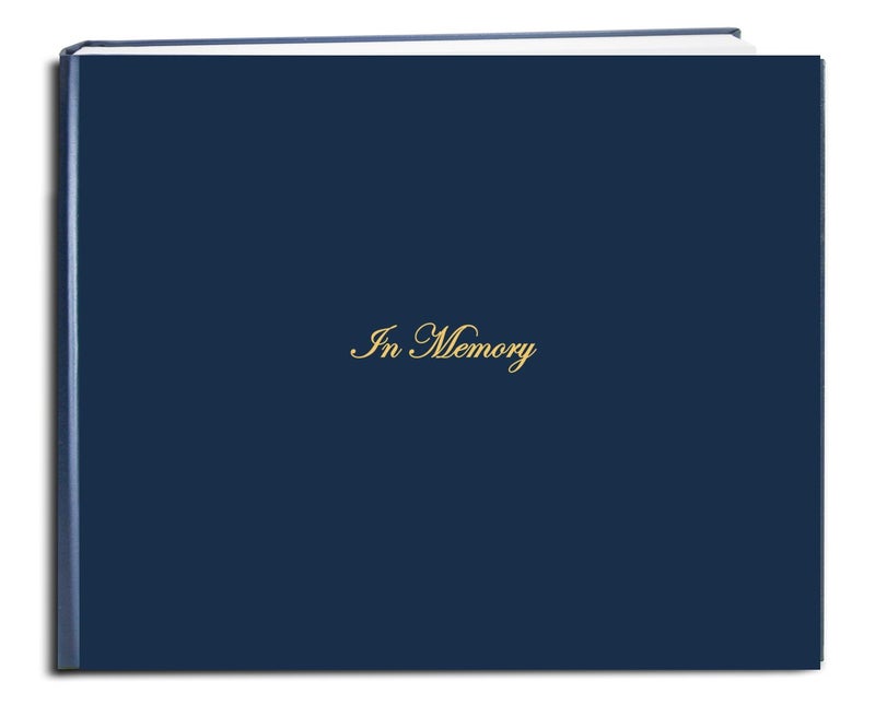 BookFactory Funeral Guest Book in Memory Imitation Leather Guest BookFuneral Register Books Blue 48 Pages 8 78 x 7 Section Sewn Hardbound LOG048MEMALBT7FX