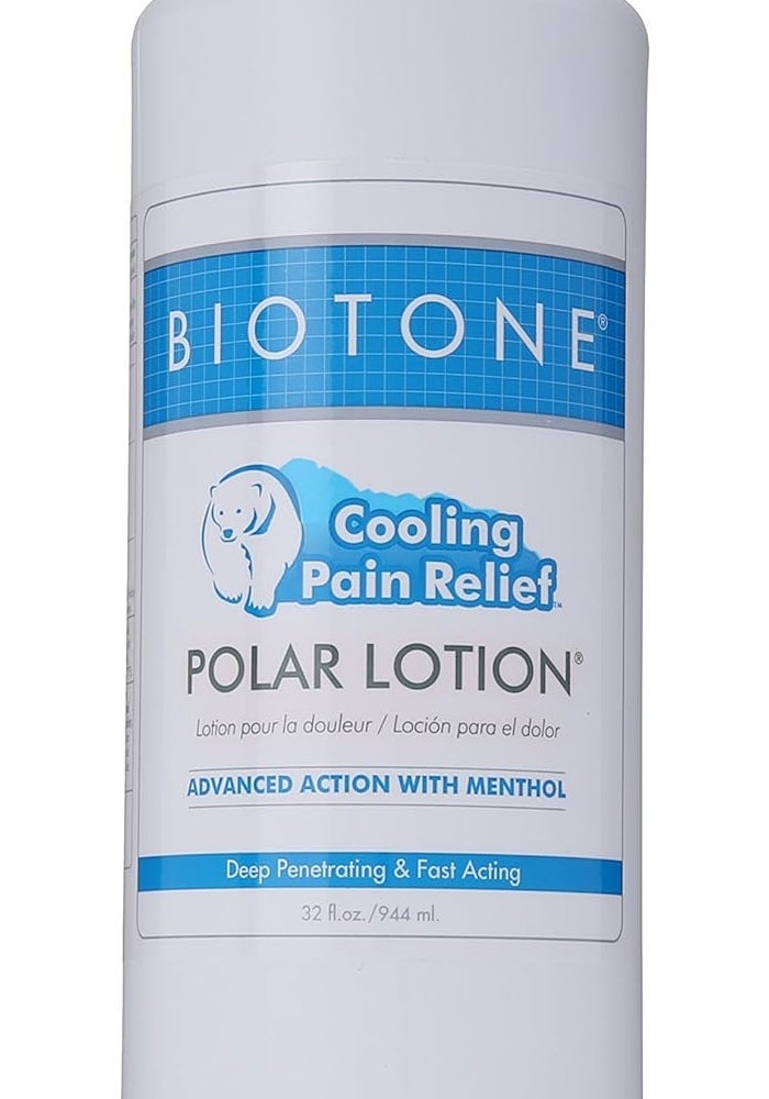 Biotone Polar Lotion 950ml Bottle with Pump - Cooling Pain Relief for Muscles and Joints - Image 1
