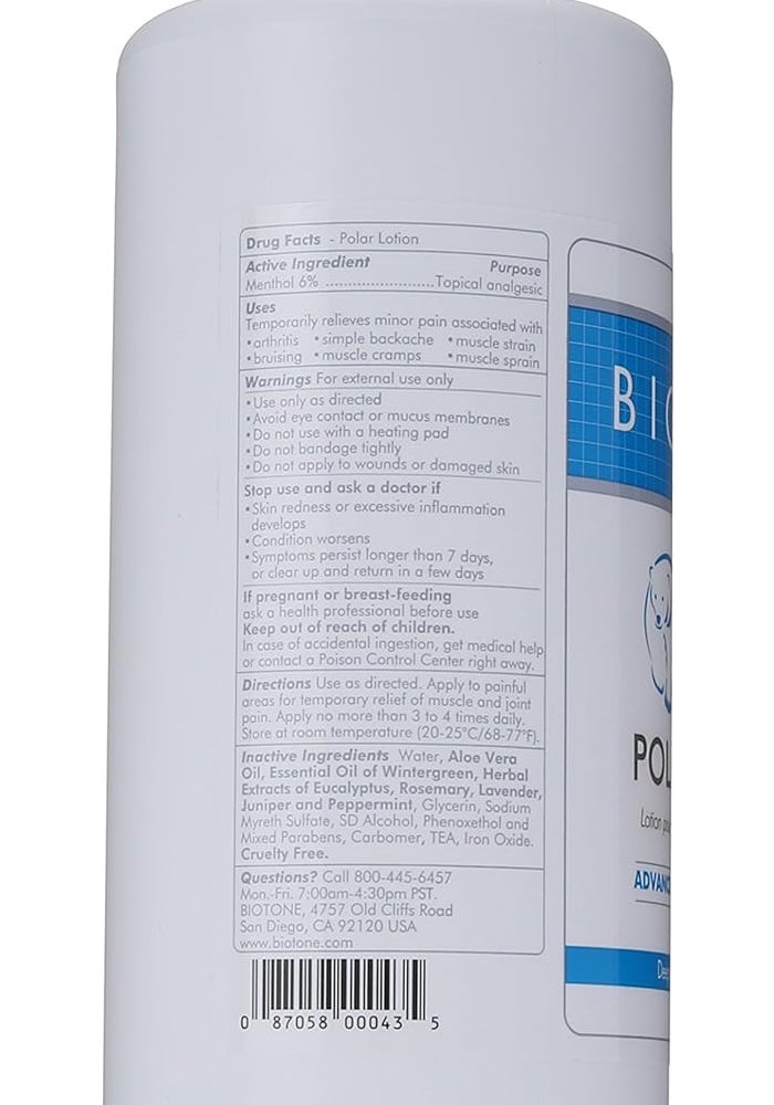 Biotone Polar Lotion 950ml Bottle with Pump - Cooling Pain Relief for Muscles and Joints - Image 2