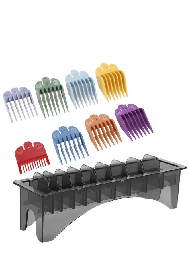 Clipper Guard Holder, Rectangular Plastic Guide Comb Storage Box, 10 Grid Clipper Guard Holder Clippers Box Case Master with Rectangle Combs Guides Universal Base Tools Container Barbershop  - Image 2