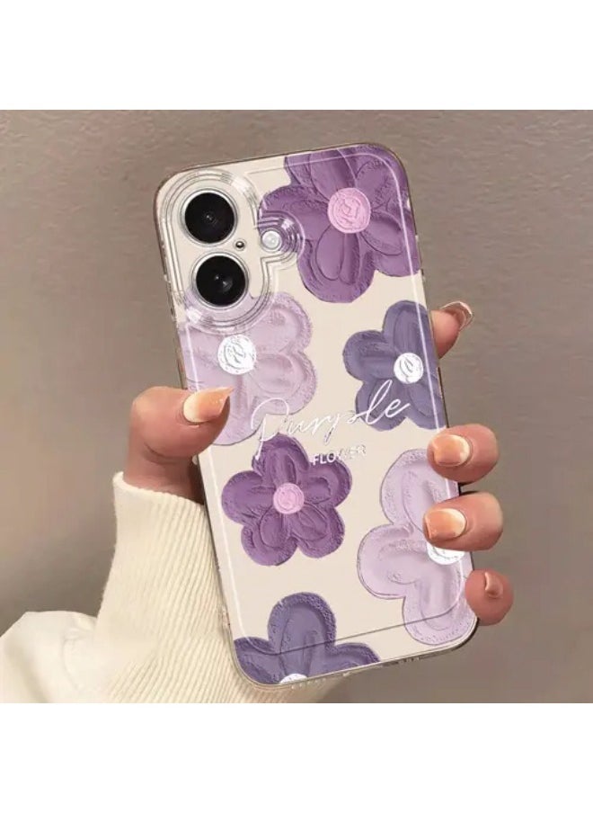ShebSheb Designed for iPhone 16 Case ,Clear Flower Soft & Flexible Shockproof Floral Women Phone Cover  - Image 1