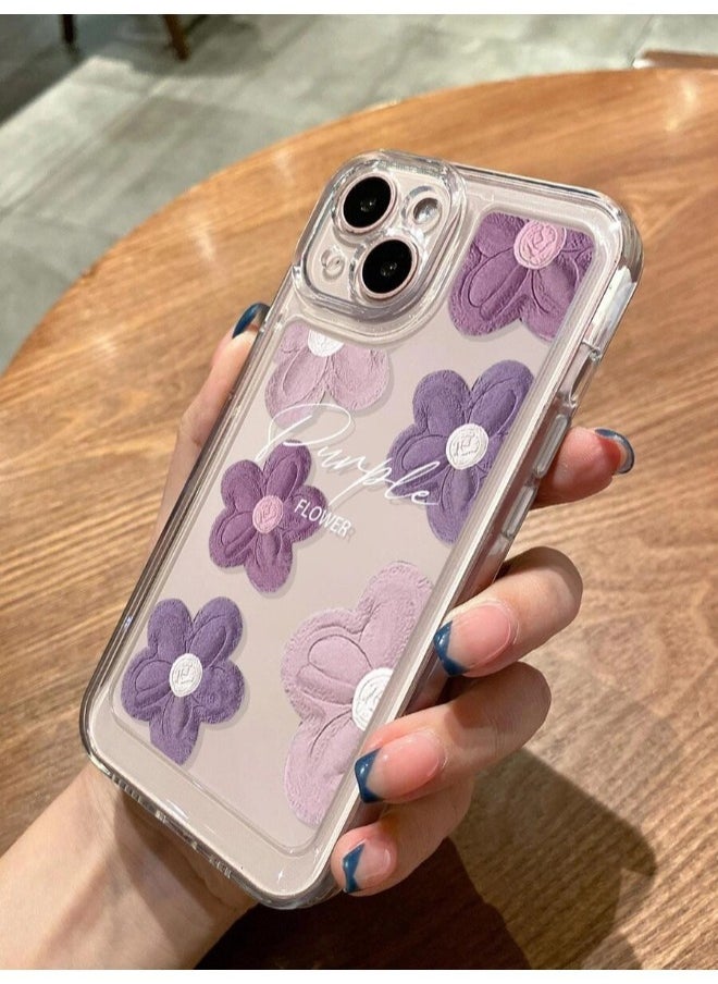 ShebSheb Designed for iPhone 16 Case ,Clear Flower Soft & Flexible Shockproof Floral Women Phone Cover  - Image 2