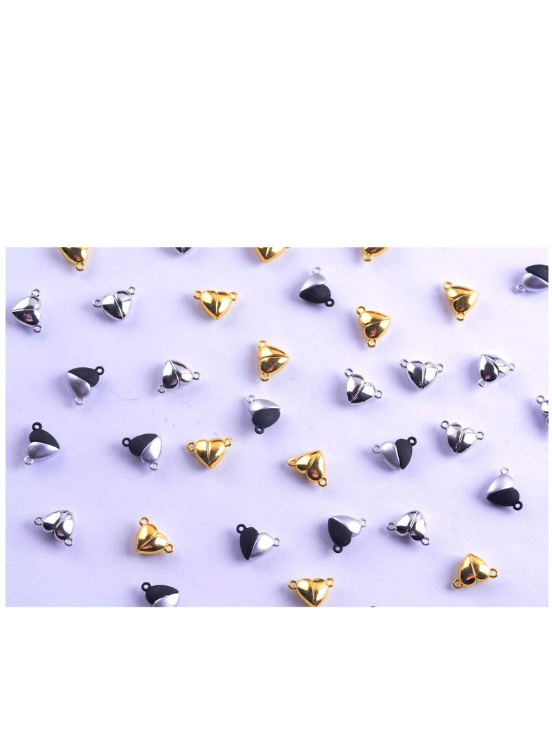 Magnetic Clasps for Jewelry Making Heart Shaped 36pairs Gold Silver Clasp Connected for Bracelet Necklace Making Jewelry Strong Magnet DIY Accessories - Image 3