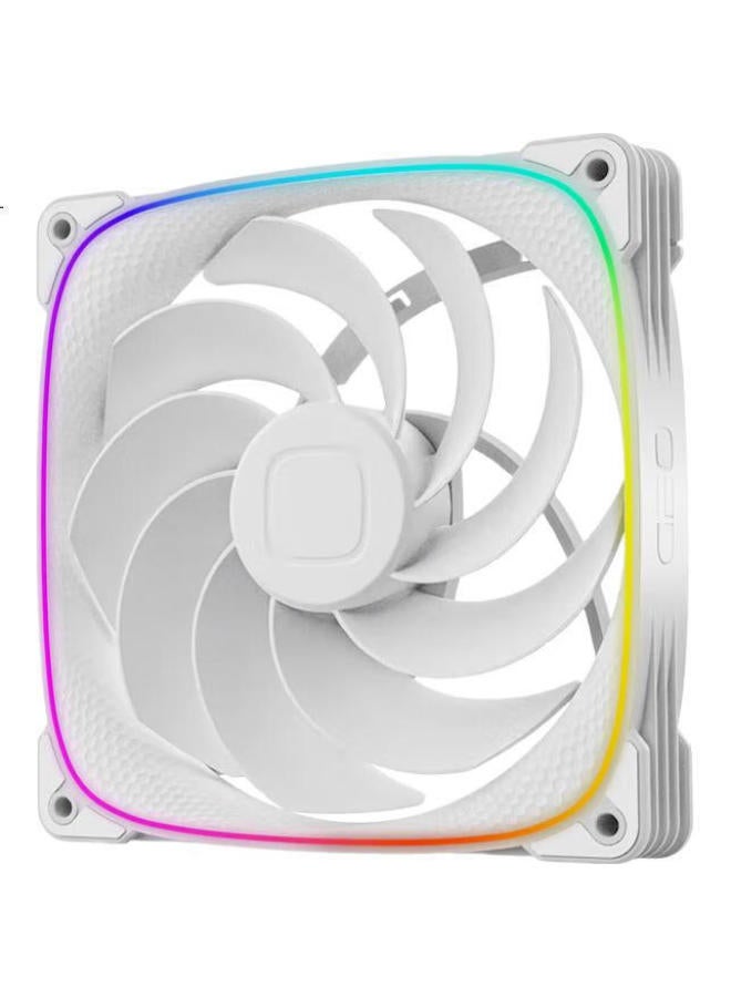 Geometricfuture Dragon Scale 2503R-14Cm Case Fan, Cooling Fan, Argb Light Synchronization, Pwm Speed Control, Smart Daisy-Chain, White, Single Reverse Pack - Image 1