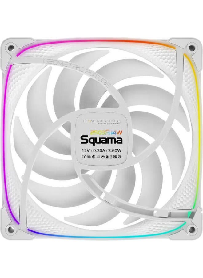 Geometricfuture Dragon Scale 2503R-14Cm Case Fan, Cooling Fan, Argb Light Synchronization, Pwm Speed Control, Smart Daisy-Chain, White, Single Reverse Pack - Image 2