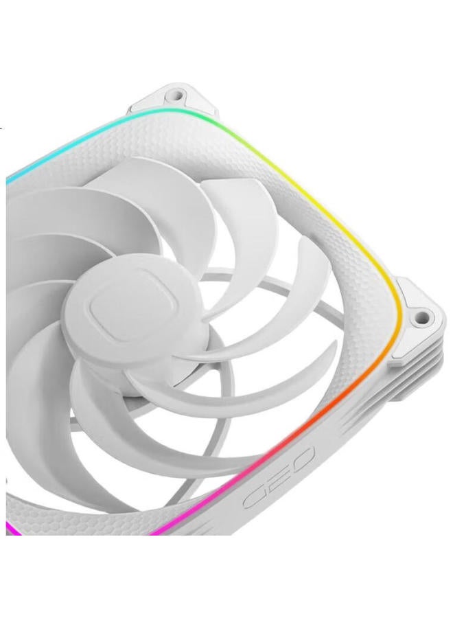 Geometricfuture Dragon Scale 2503R-14Cm Case Fan, Cooling Fan, Argb Light Synchronization, Pwm Speed Control, Smart Daisy-Chain, White, Single Reverse Pack - Image 3