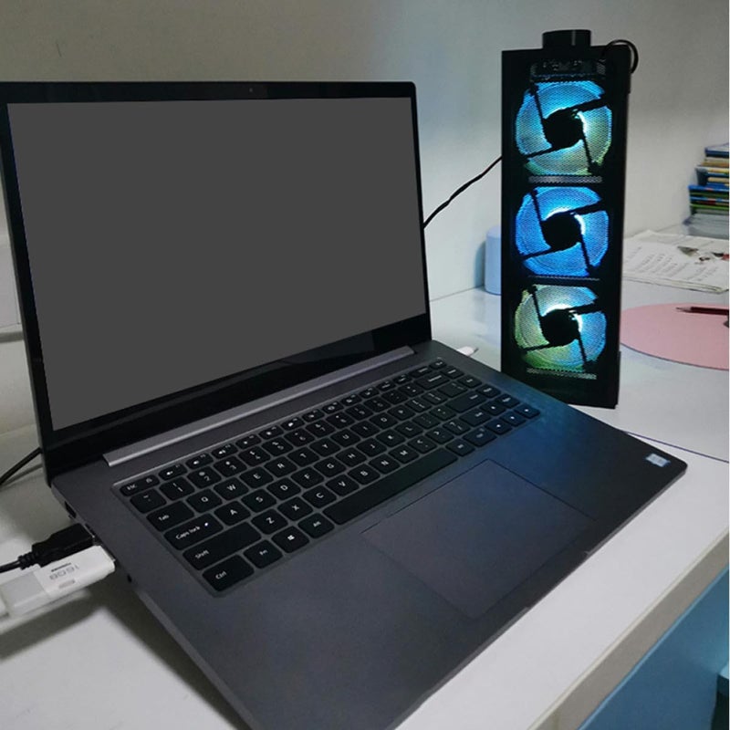 Speed RGB Gaming Laptop Cooling Pad with Stand Ergonomic Notebook Cooler Rack for Overheat Prevention and Comfortable Viewing Angle Laptop Accessory - Image 5
