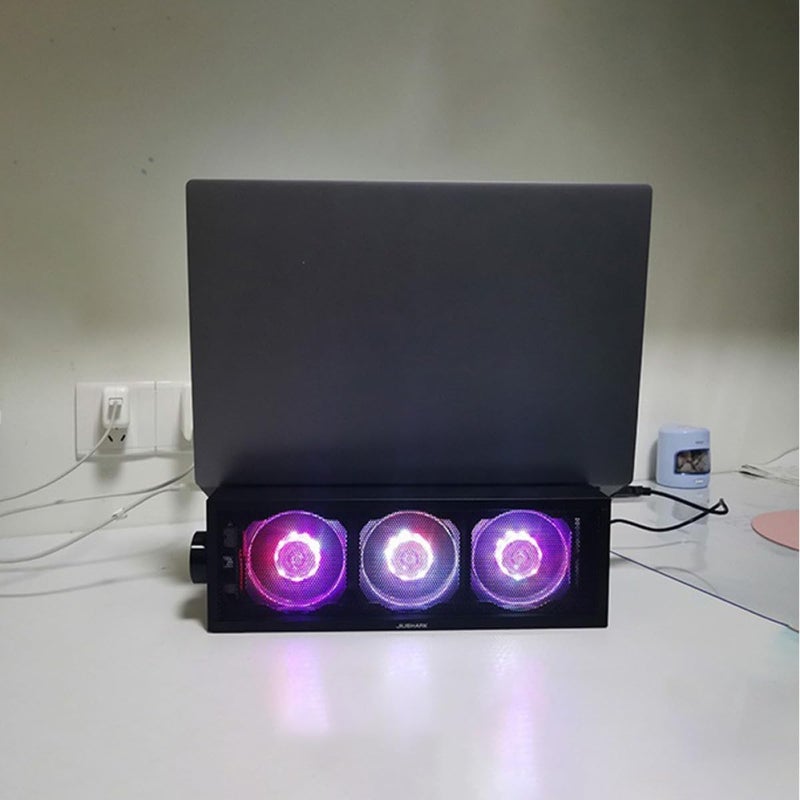 Speed RGB Gaming Laptop Cooling Pad with Stand Ergonomic Notebook Cooler Rack for Overheat Prevention and Comfortable Viewing Angle Laptop Accessory - Image 2