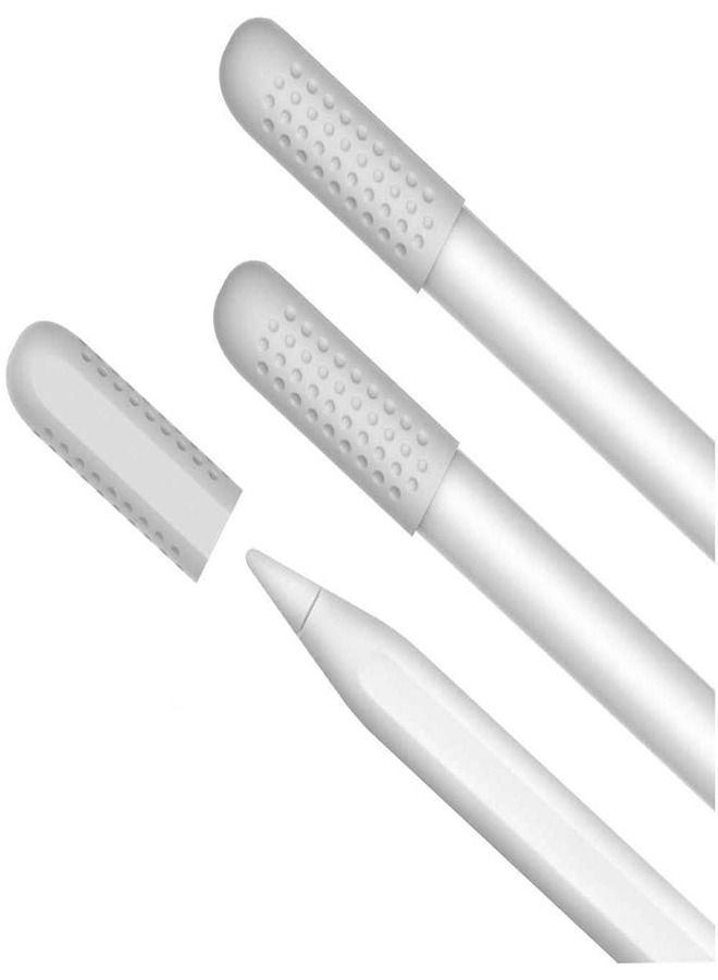 Ahastyle Full Cover Silicone Nib Cap for Apple Pencil 2 ( 3 Packs ) - White  - Image 1
