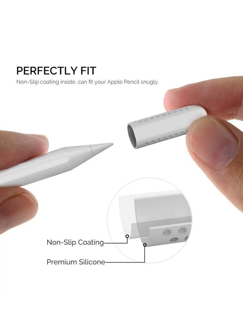 Ahastyle Full Cover Silicone Nib Cap for Apple Pencil 2 ( 3 Packs ) - White  - Image 2