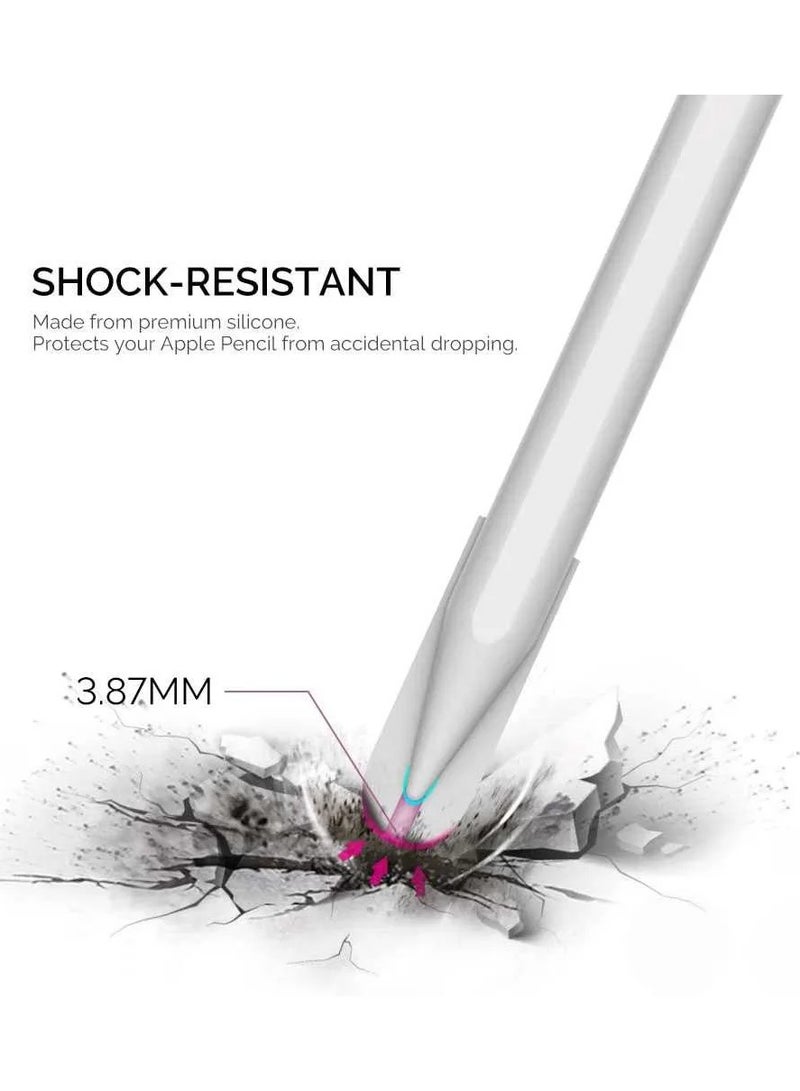 Ahastyle Full Cover Silicone Nib Cap for Apple Pencil 2 ( 3 Packs ) - White  - Image 3