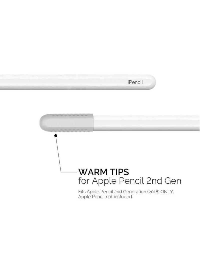 Ahastyle Full Cover Silicone Nib Cap for Apple Pencil 2 ( 3 Packs ) - White  - Image 4