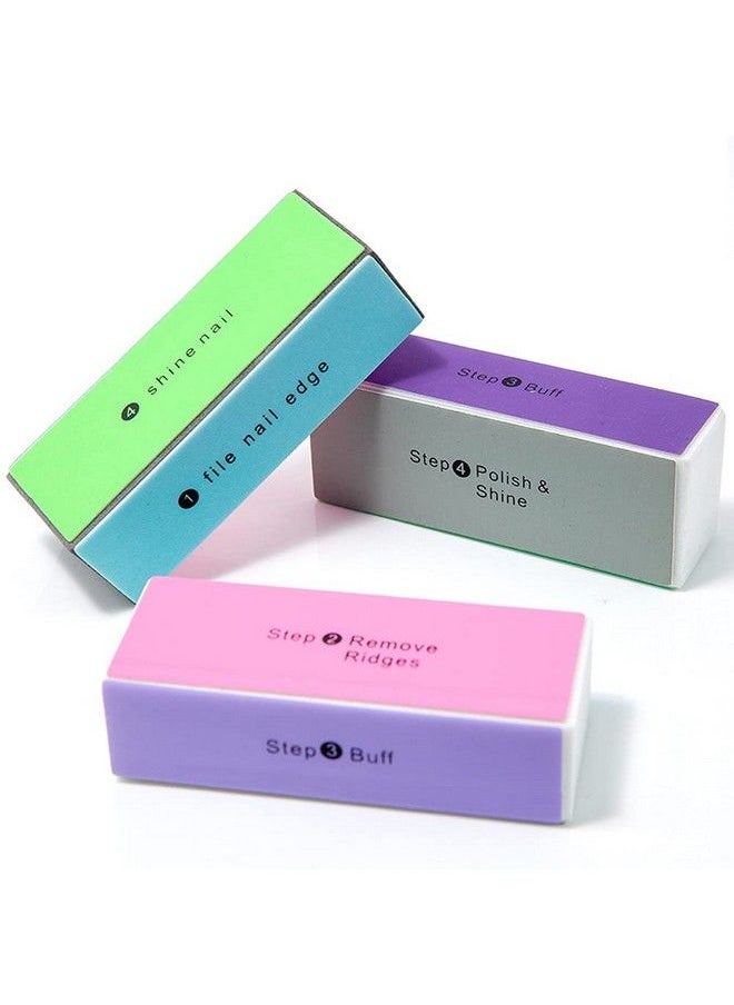 erioctry - 4Pcs 4 Way Nail Buffing Block Nail Files Grit Nail File Buffer Sponge Emery Board Nail Art Care Buffing Mini Manicure Sanding Blocks Polishing Tool(Color Random) - Image 1