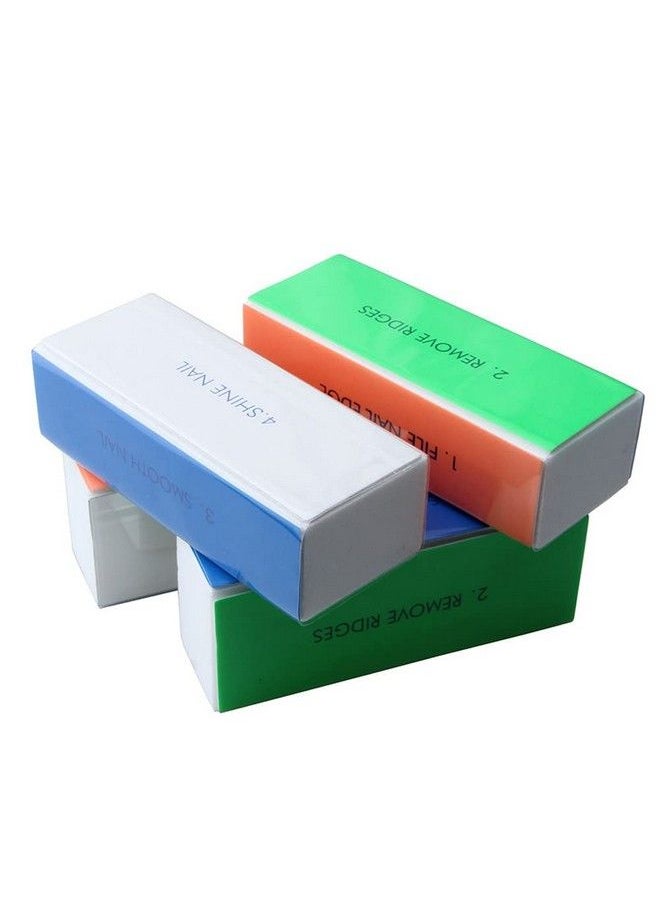 erioctry - 4Pcs 4 Way Nail Buffing Block Nail Files Grit Nail File Buffer Sponge Emery Board Nail Art Care Buffing Mini Manicure Sanding Blocks Polishing Tool(Color Random) - Image 1