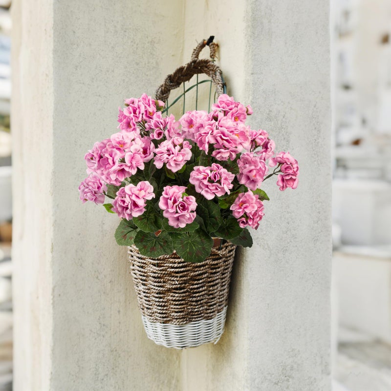 Uqueeten 4PCS Fake Flower Artificial Geranium,Artificial Flowers for Outdoors, Geraniums Artificial Flowers Realistic,Artificial Geraniums for Outdoors Fake Plant Decoration((Pink) 14.4" - Image 5