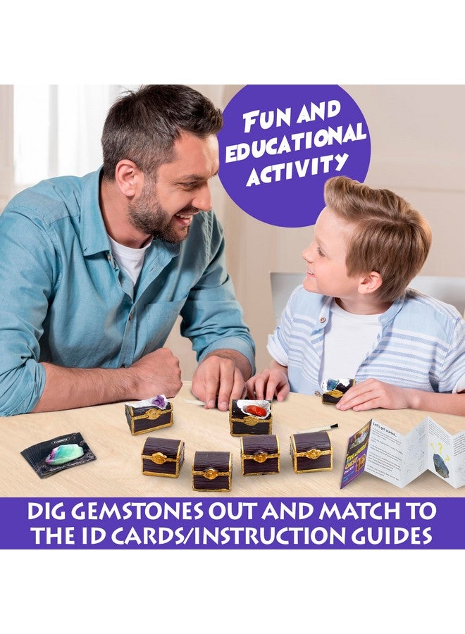 Dancing Bear Treasure Chest Dig Kit Party Pack For 12 Kids, Excavate 12 Surprise Real Gems & Crystals, Stem Education, Fun Pirate Booty Hunt, Science Activity Gift Sets For Girls And Boys - Image 4