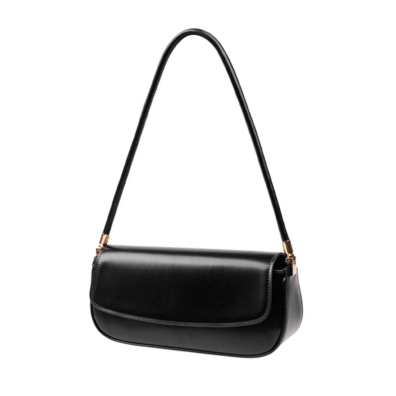 MoreFarther Leather Shoulder Bags for Women, Mini Cute Everyday Purses Trendy, Women's Hobo Handbags with Magnetic Closure (Black) - Image 1