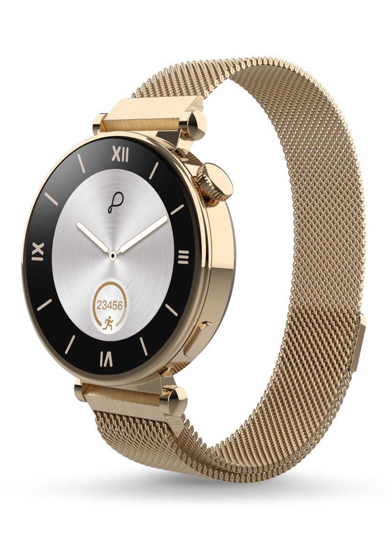 Pebble Vama Smart Watch for Women, 1.32" AMOLED Display, Bluetooth Calling, Always-On Display, Health Monitoring, Multiple Sports Modes, AI Voice Assistant, DIY Watch Faces, Classic Metal  - Image 1
