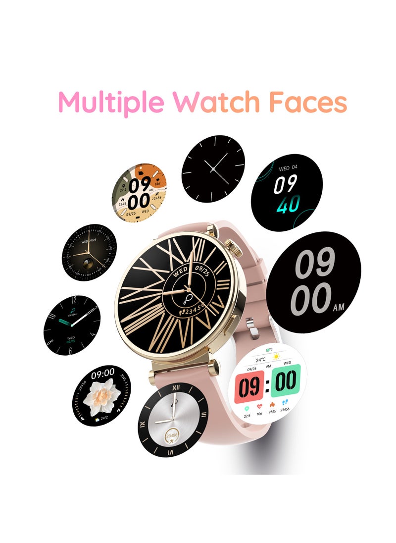 Vama Smart Watch for Women, 1.32" AMOLED Display, Bluetooth Calling, Always-On Display, Health Monitoring, Multiple Sports Modes, AI Voice Assistant, DIY Watch Faces, Classic Metal