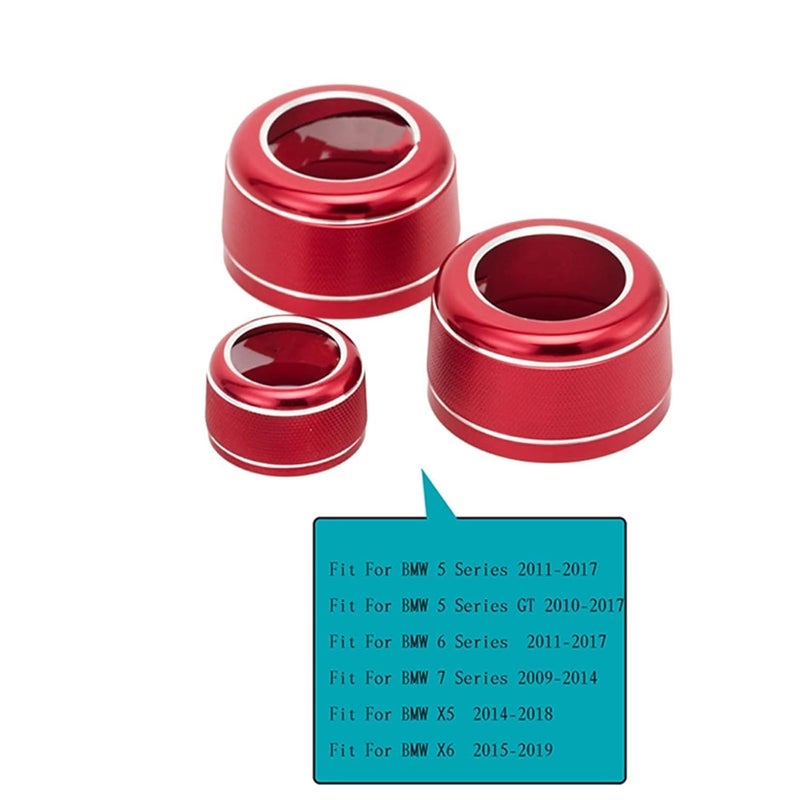 QASULER Car Air Conditioner Knob Trim Cover Ring Set - Image 2