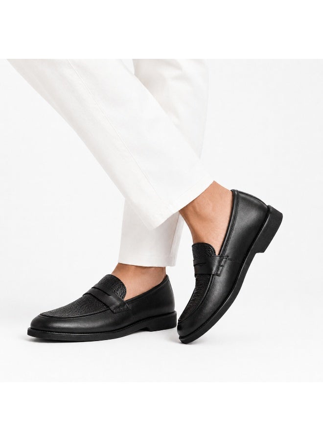 Men's genuine leather classic slip-on loafer – distinctive patterned design, comfortable sole and durable flexible base - Image 2