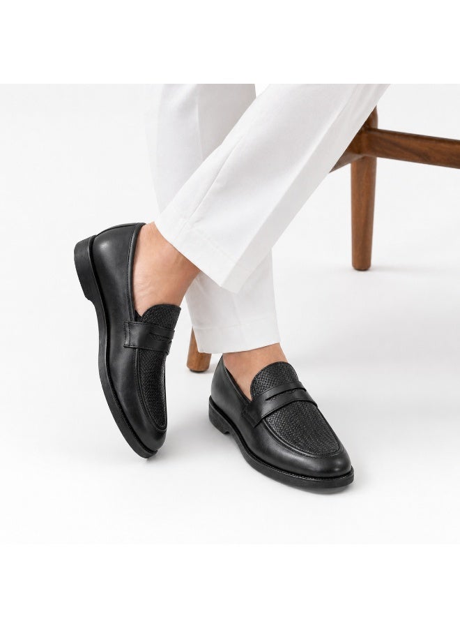 Men's genuine leather classic slip-on loafer – distinctive patterned design, comfortable sole and durable flexible base - Image 3