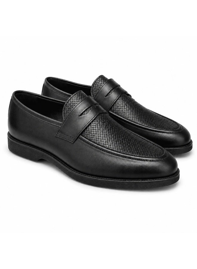 Men's genuine leather classic slip-on loafer – distinctive patterned design, comfortable sole and durable flexible base - Image 4
