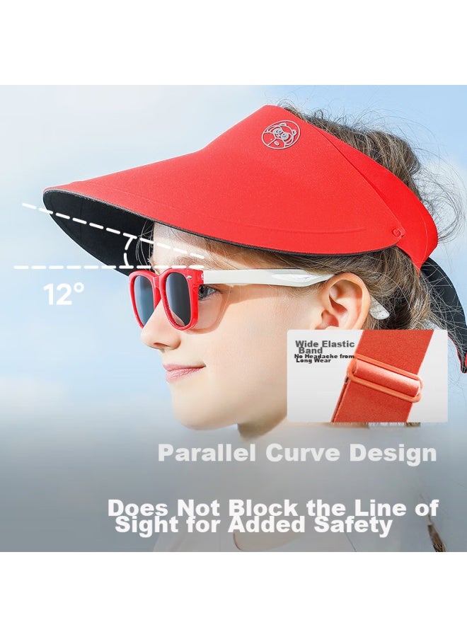 Moremerry Children's Sun Protection Hat, Visor Sun Hat, Face-covering Windproof Uv-resistant Sun Hat For Boys And Girls, Cherry Blossom Pink - Image 5