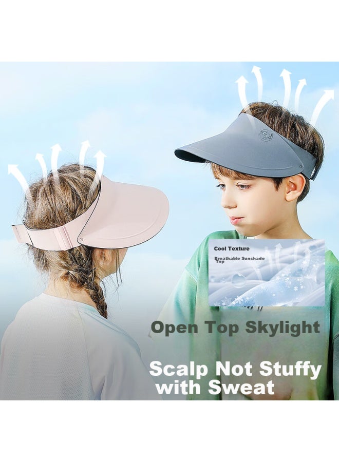 Moremerry Children's Sun Protection Hat, Visor Sun Hat, Face-covering Windproof Uv-resistant Sun Hat For Boys And Girls, Cherry Blossom Pink - Image 3