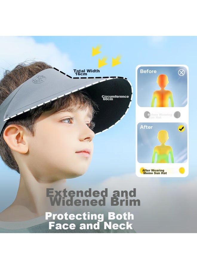 Moremerry Children's Sun Protection Hat, Visor Sun Hat, Face-covering Windproof Uv-resistant Sun Hat For Boys And Girls, Cherry Blossom Pink - Image 2