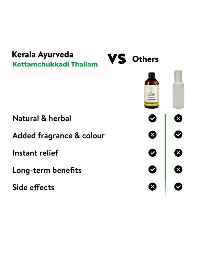 Kerala Ayurveda Kerala Ayurveda Kottamchukkadi Thailam 450 ML| For Tennis Elbow & Sports injuries | Relieves joint swelling and inflammation | Oil for Spondylosis| Cervical Spondylosis Pain Relief Oil | With Kottam, Chukku, Rasna, Devadaru in Sesame oil |  - Image 3