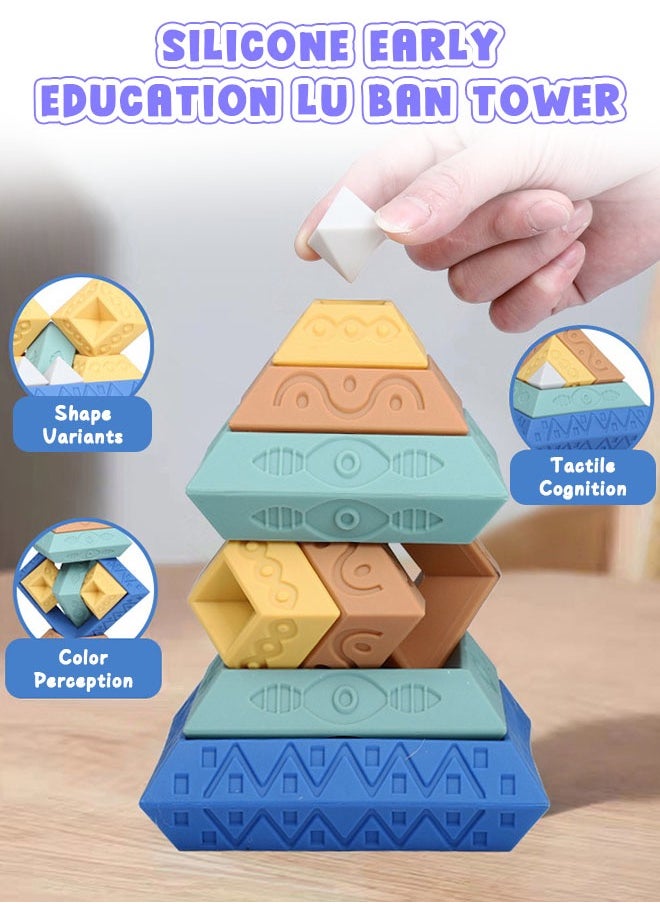 Generic - Silicone Building Blocks 15 Pieces Set Soft Baby Stacking Toys - Image 1