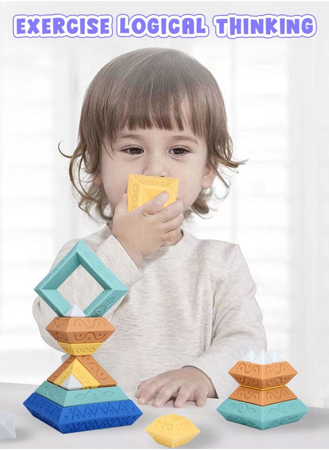 Generic - Silicone Building Blocks 15 Pieces Set Soft Baby Stacking Toys - Image 1