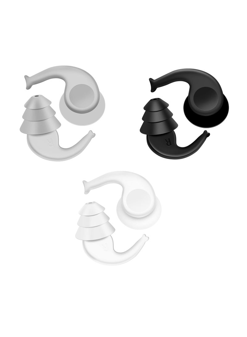 3 Pairs of Soft Silicone Earplugs for Sleep - Reusable Noise Cancelling Earplugs, Waterproof Sound Reduction Earbuds for Travel, Shooting, Motorcycling, Concerts, and Swimming. - Image 1